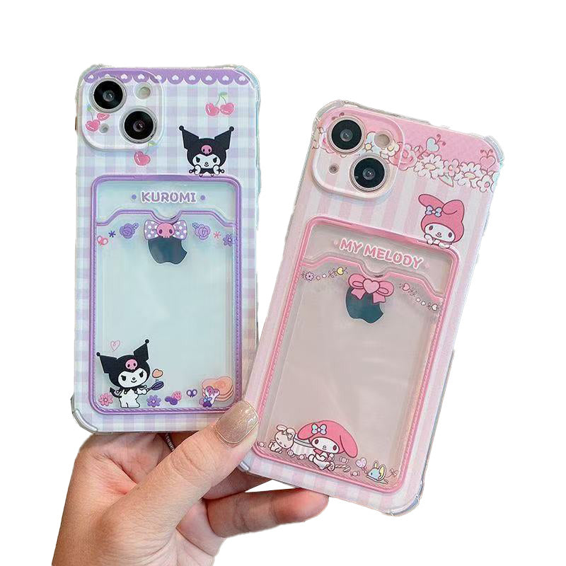 Kuromi / My melody Kpop Photocard Polaroid iPhone Case Joykawaii Kuromi / My melody Kpop Photocard Polaroid iPhone Case Joykawaii