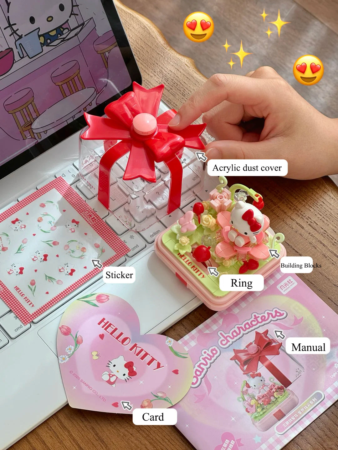 Sanrio fingertip Ring box flower star wish building blocks blind box