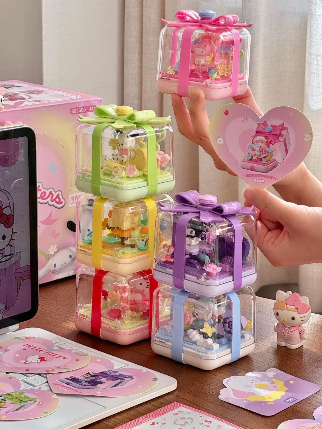 Sanrio fingertip Ring box flower star wish building blocks blind box