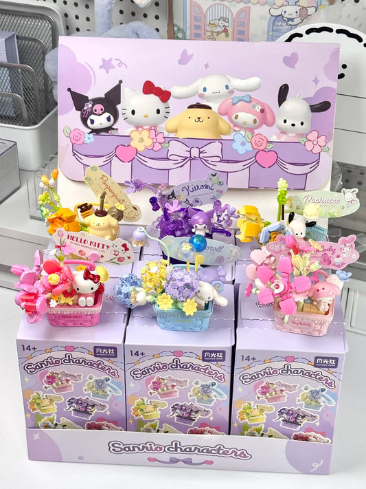 Sanrio flower basket building blocks blind box