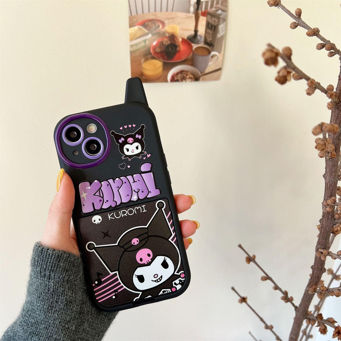 Funda para teléfono con espejo giratorio