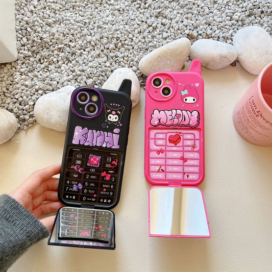 Funda para teléfono con espejo giratorio
