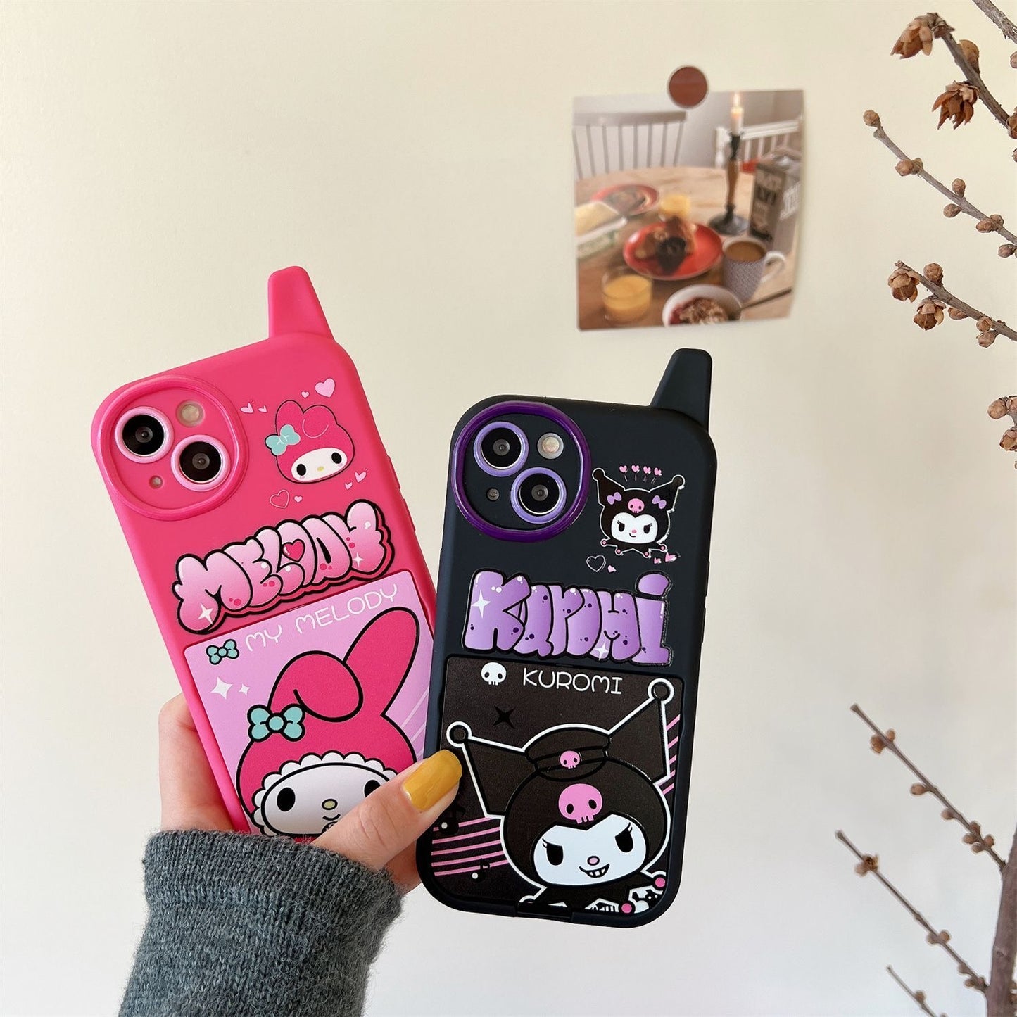Funda para teléfono con espejo giratorio