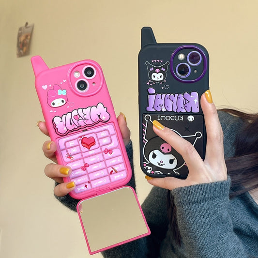 Funda para teléfono con espejo giratorio