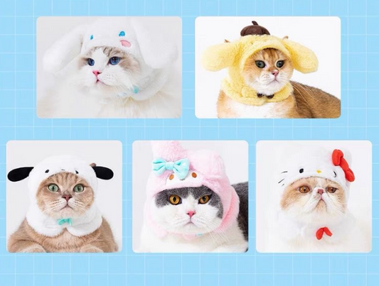 Sanrio Fluffy Headwear For Pets,cute cat hat