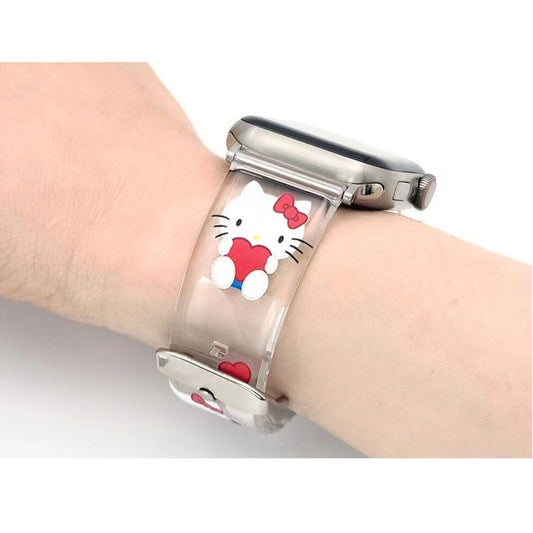 Pulseras con correa de reloj con forma de corazón y personajes de Sanrio para Apple Watch
