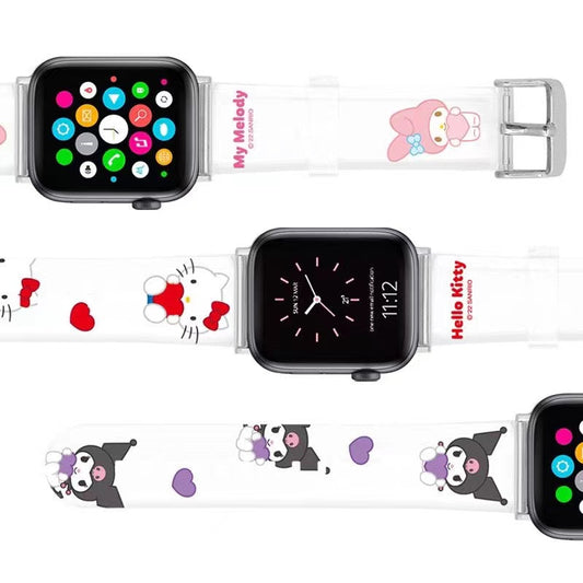 Pulseras con correa de reloj con forma de corazón y personajes de Sanrio para Apple Watch