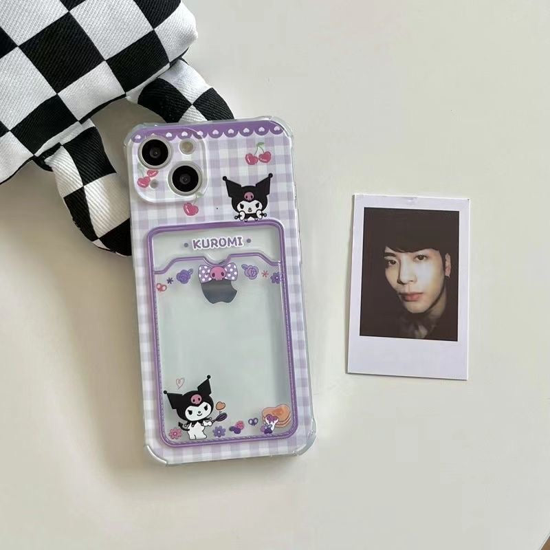 Kuromi / My melody Funda para teléfono con tarjetero