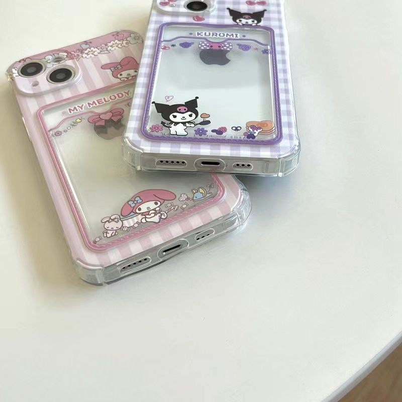 Kuromi / My melody Funda para teléfono con tarjetero