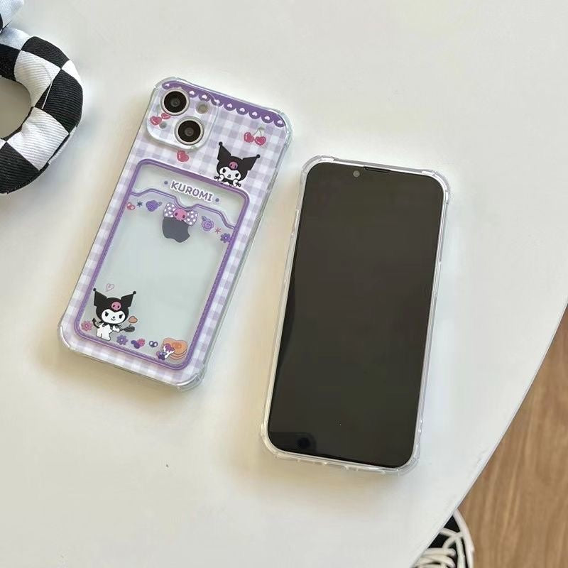 Kuromi / My melody Funda para teléfono con tarjetero
