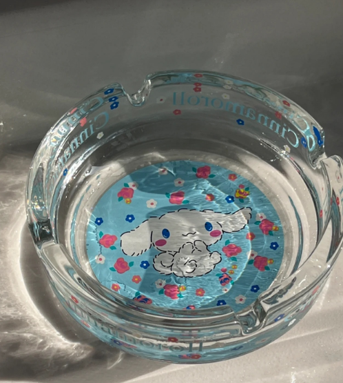 Sanrio glass ashtray