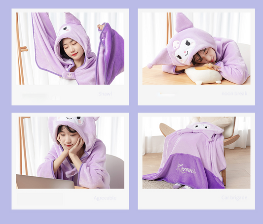 Kuromi Hoodie Blanket