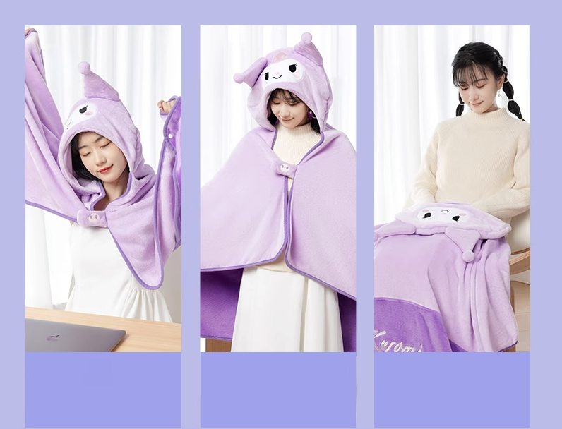 Kuromi Hoodie Blanket