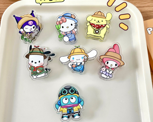 Clip de papel, clip para refrigerios y clip de cola de golondrina con diseño de Sanrio Camping