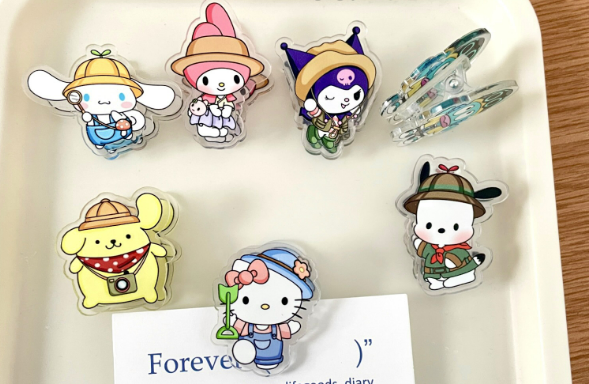 Sanrio Camping design Paper Clip &Snack Clip& Swallowtail Clip