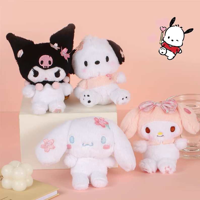 Muñeco de peluche Sanrio con flores de cerezo