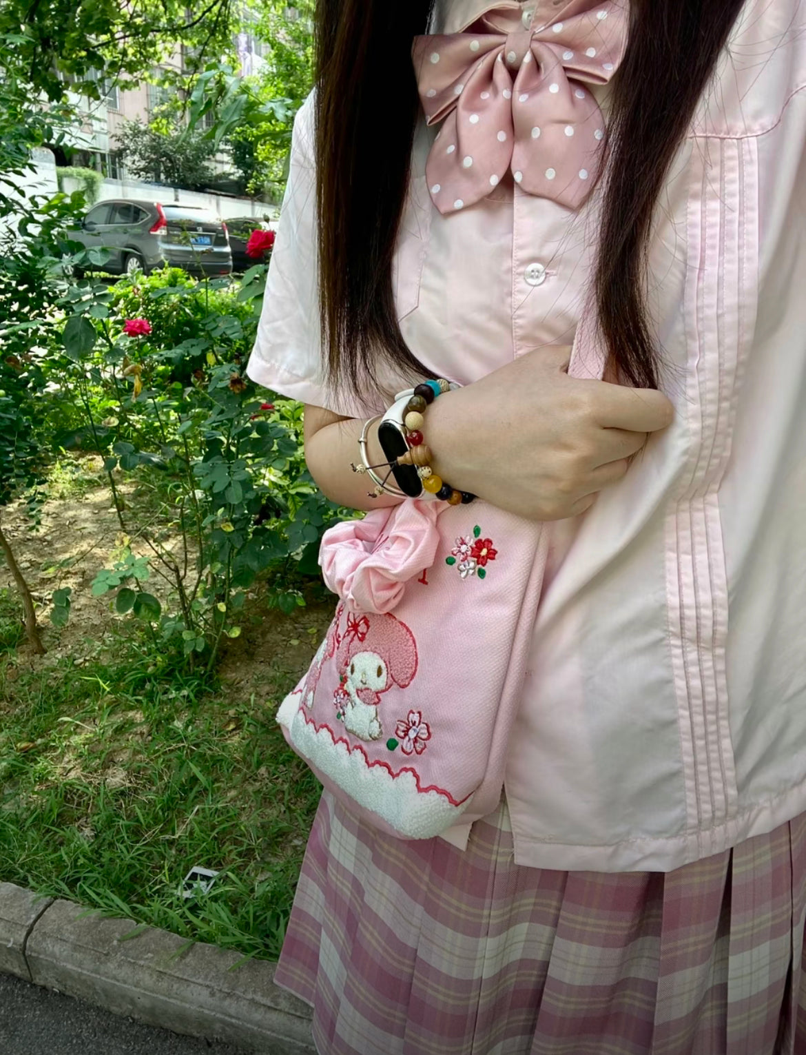 Bolsa de mensajero portátil bordada Sanrio