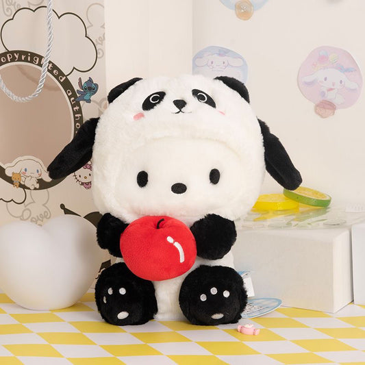 Muñeco de peluche Pochacco con vestido de panda de 8 pulgadas