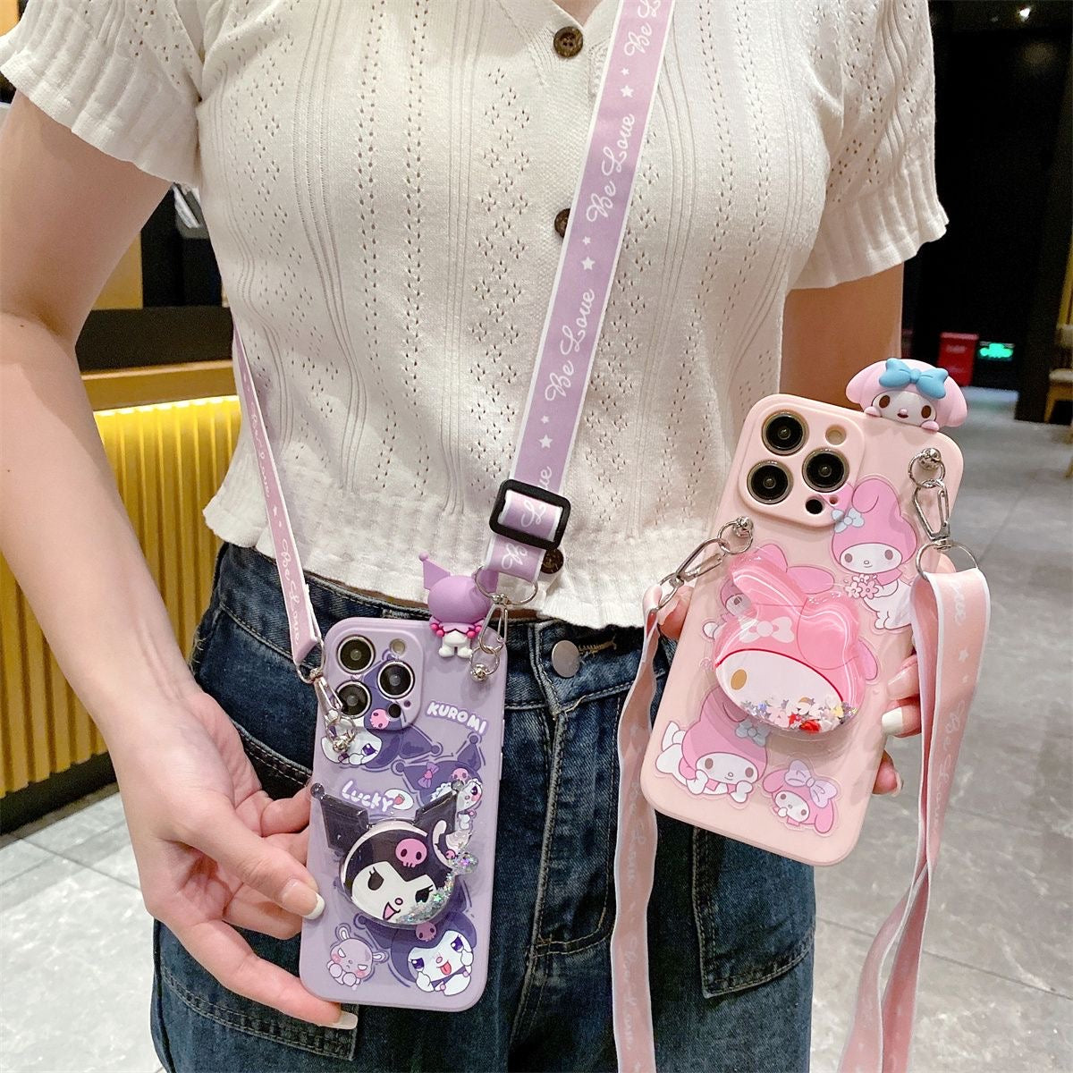 Funda para teléfono Kuromi y My Melody