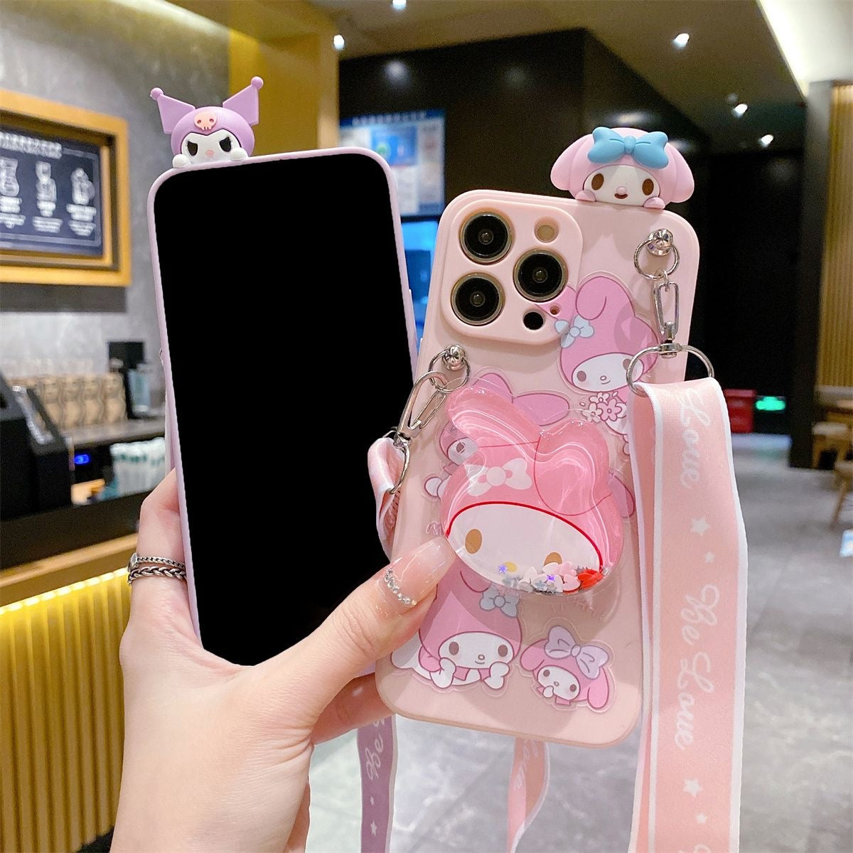 Funda para teléfono Kuromi y My Melody