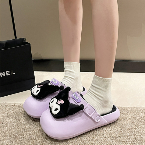 Pantuflas peludas Sanrio Felpa cálida de invierno
