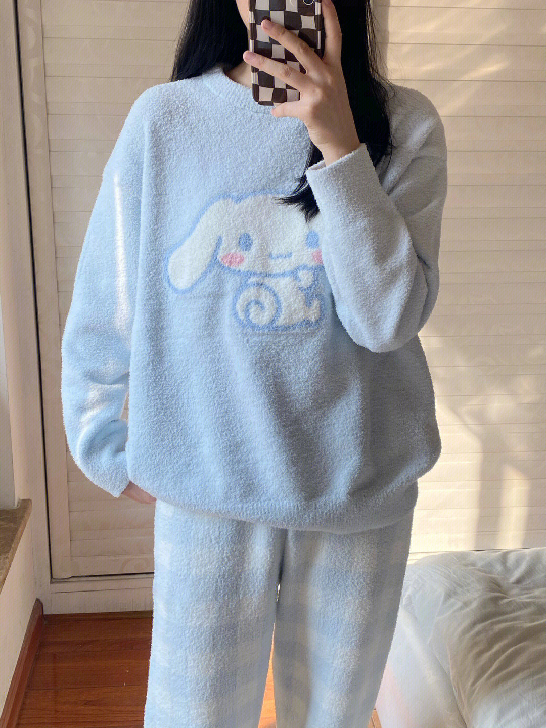 Cinnamoroll fuzzy thick thermal Long Sleeve Loungewear Set