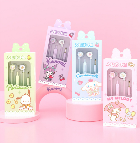 Sanrio Characters auriculares con cable Auriculares intrauditivos Conector de 3,5 mm