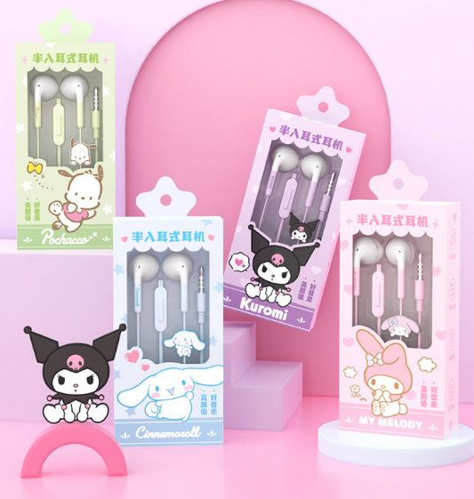 Sanrio Characters auriculares con cable Auriculares intrauditivos Conector de 3,5 mm
