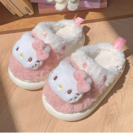 Zapatillas de estar por casa con pantuflas peludas de felpa Sanrio