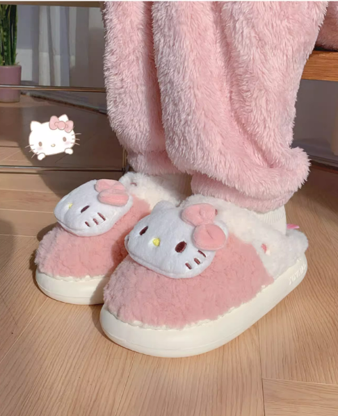 Zapatillas de estar por casa con pantuflas peludas de felpa Sanrio