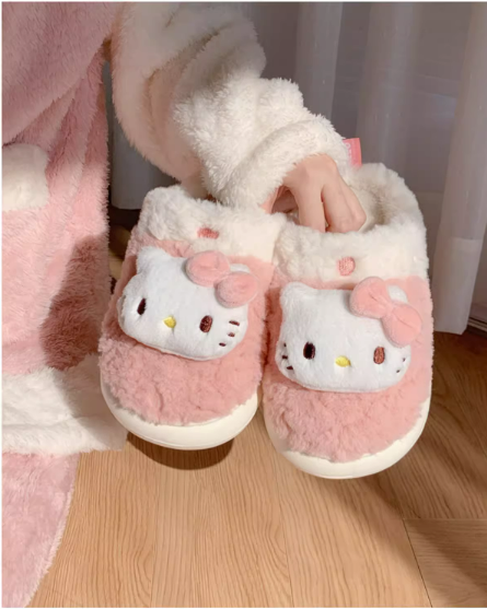 Sanrio plush fuzzy slippers home shoes