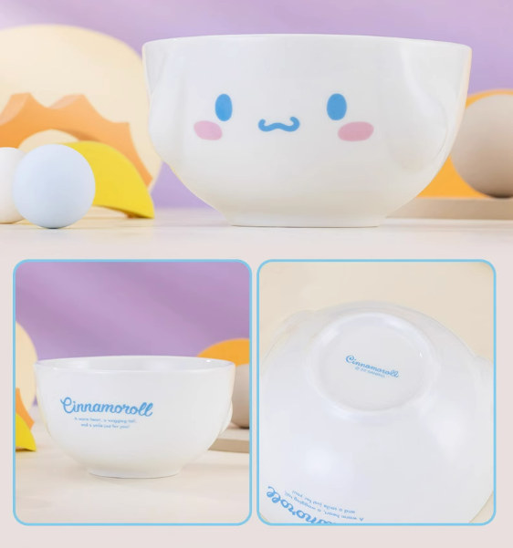 Cuencos y platos de cerámica Sanrio.