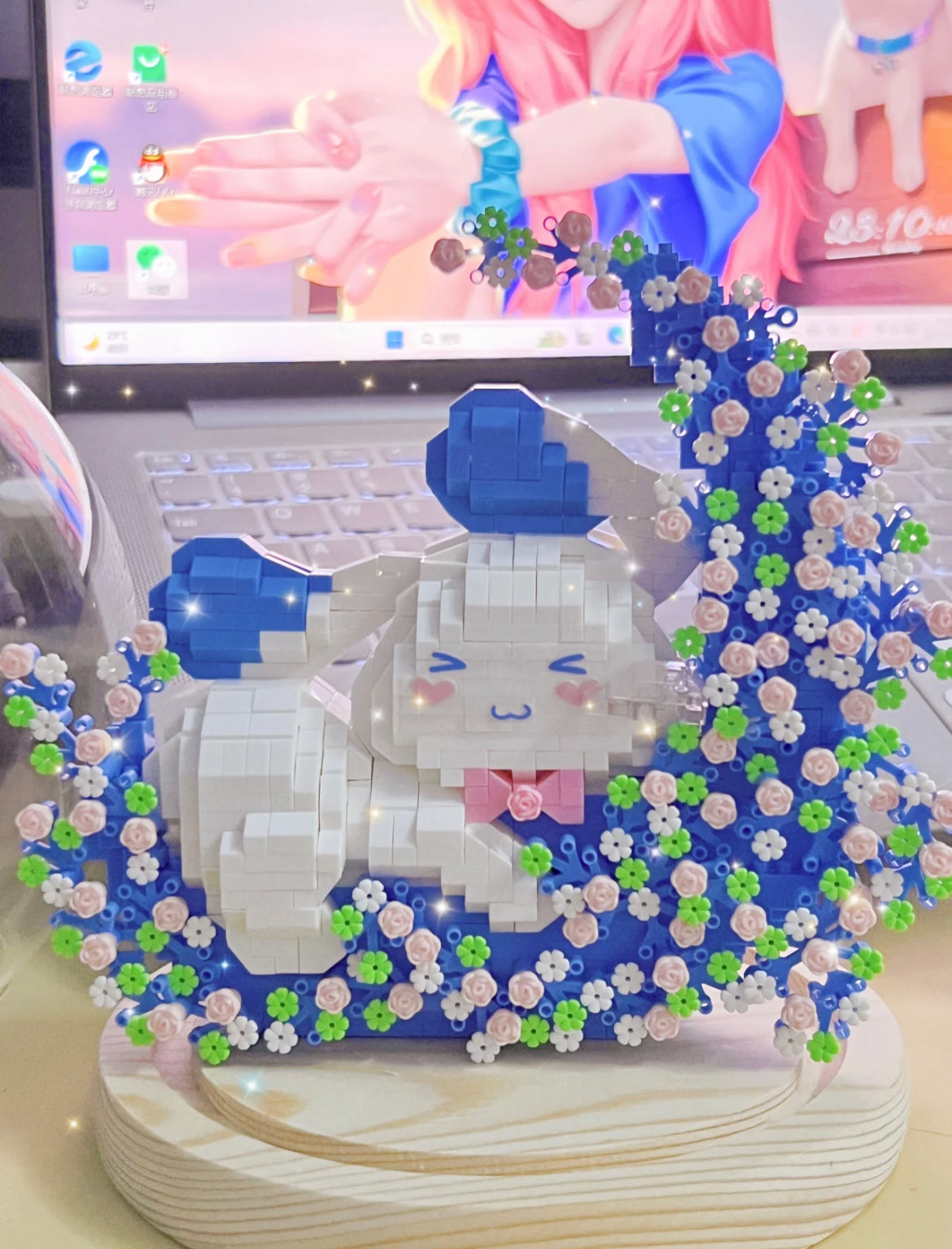 Cinnamoroll and Pochacco Moon Building Block