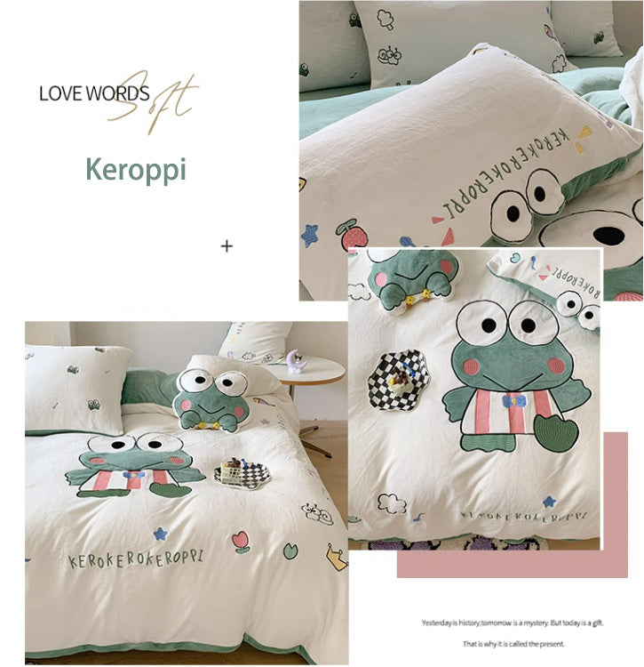 Sanrio Milk Velvet  Bedding Sheet Super Soft Thickened Winter Warm Sheet