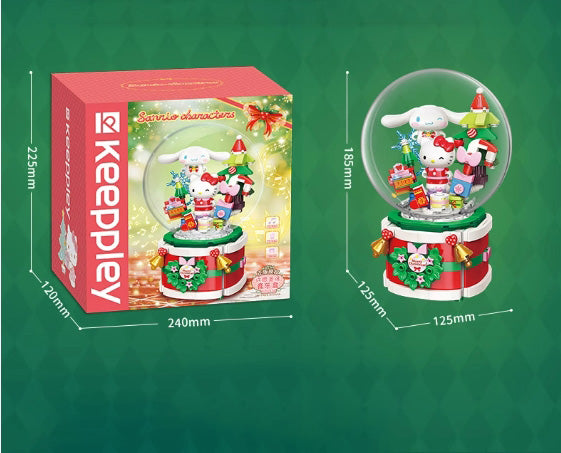 Hello Kitty and Cinamoroll Christmas music box building blocks
