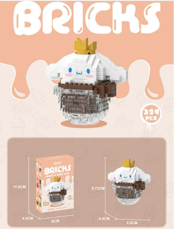 Sanrio Snacks  Building Blocks Ice Cream Sanrio Particles Assembled Building Blocks Toys Dolls