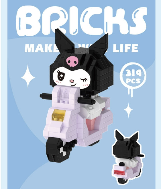 Sanrio riding a motorcycle Building Blocks Assembled Building Blocks Toys Dolls