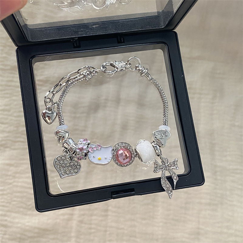 Hello Kitty Bracelets Stainless Steel Bangle Bracelet  Gift for Women Girls