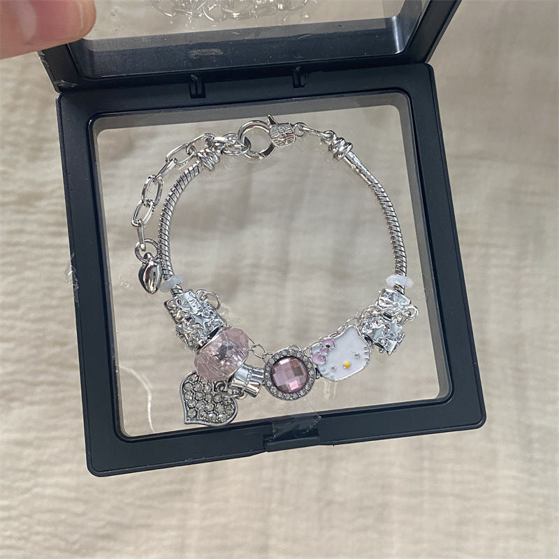 Hello Kitty Bracelets Stainless Steel Bangle Bracelet  Gift for Women Girls