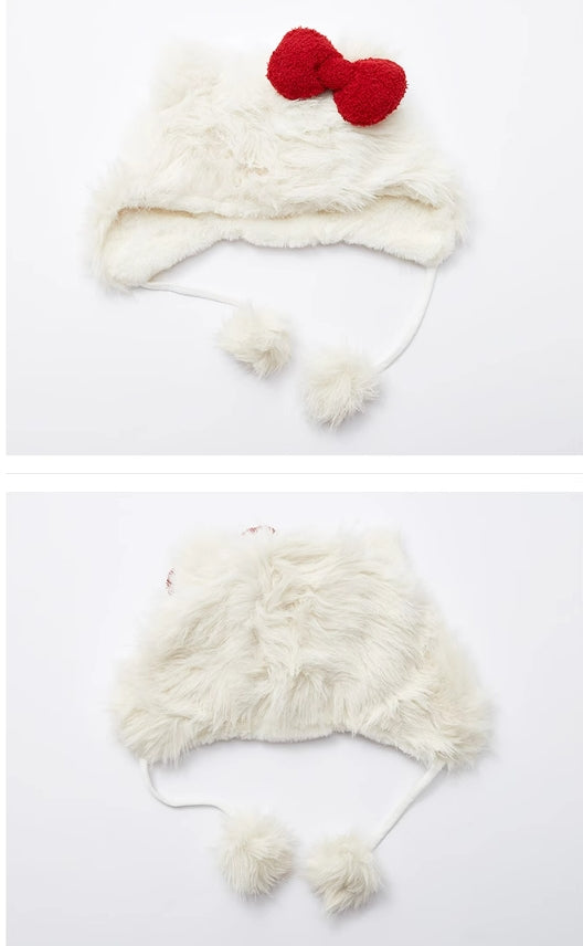 Hello Kitty Plush Hat Fuzzy Cute Hat
