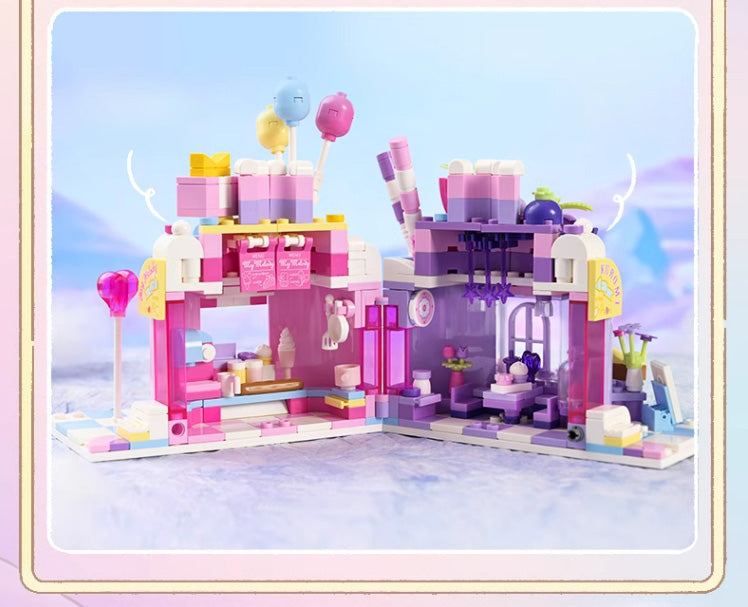Kuromi and my melody Dessert shop building blocks