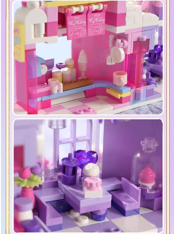 Kuromi and my melody Dessert shop building blocks