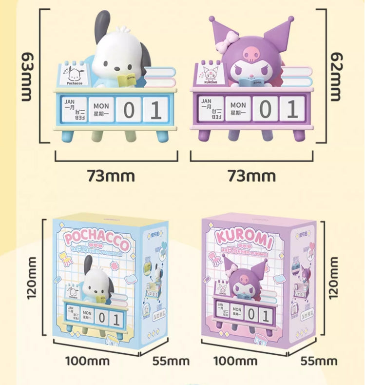 Kuromi / Pochacco desk calendar ornaments