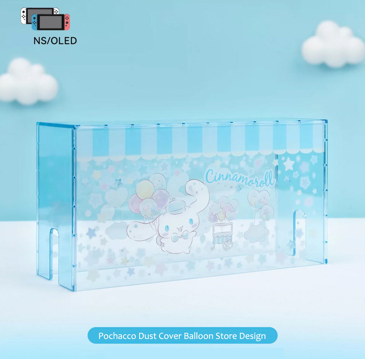 Cubierta de caja de presentación de polvo transparente acrílico para base Switch/OLED