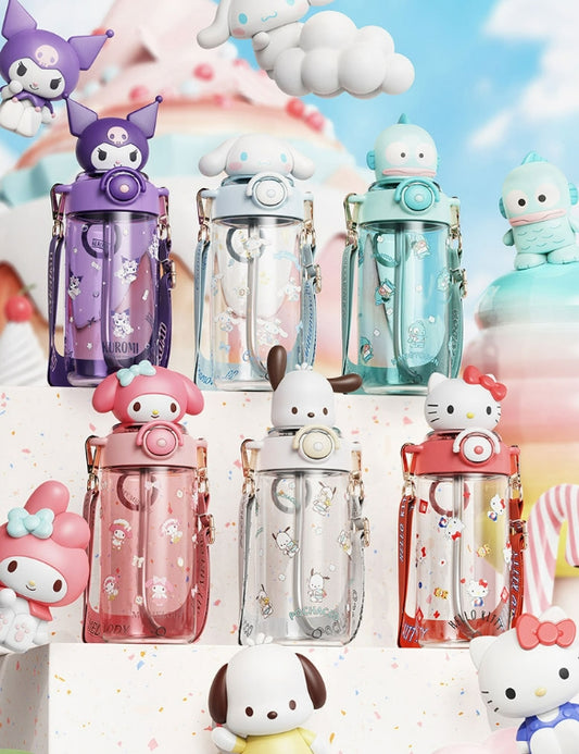 Sanrio Water Bottle with Shoulder Strap (650ml)