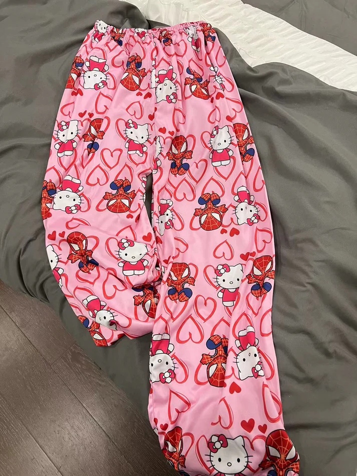 Hellokitty Spiderman Pajama Pants