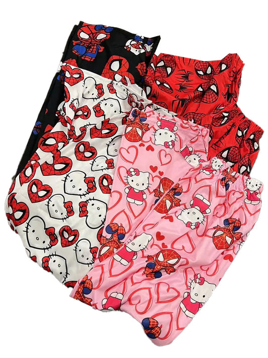 Hellokitty Spiderman Pajama Pants