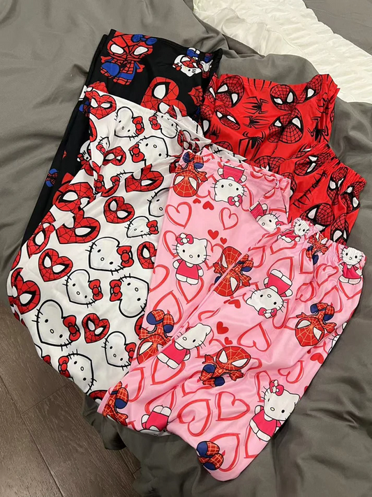 Hellokitty Spiderman Pajama Pants
