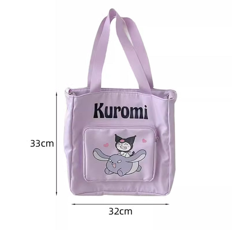 Sanrio Double layer shoulder crossbody bag tutoring bag large capacity file bag