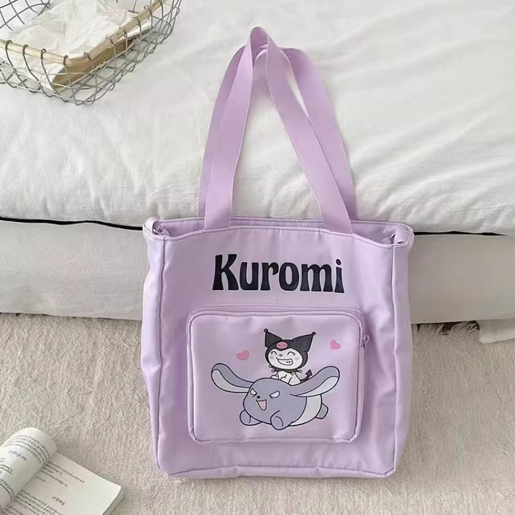 Sanrio Double layer shoulder crossbody bag tutoring bag large capacity file bag